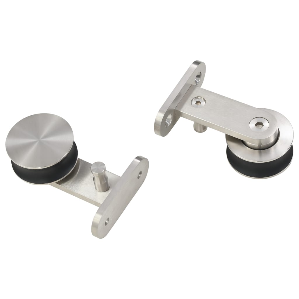 vidaXL Set piese pentru ușă glisantă, argintiu, 183 cm oțel inoxidabil