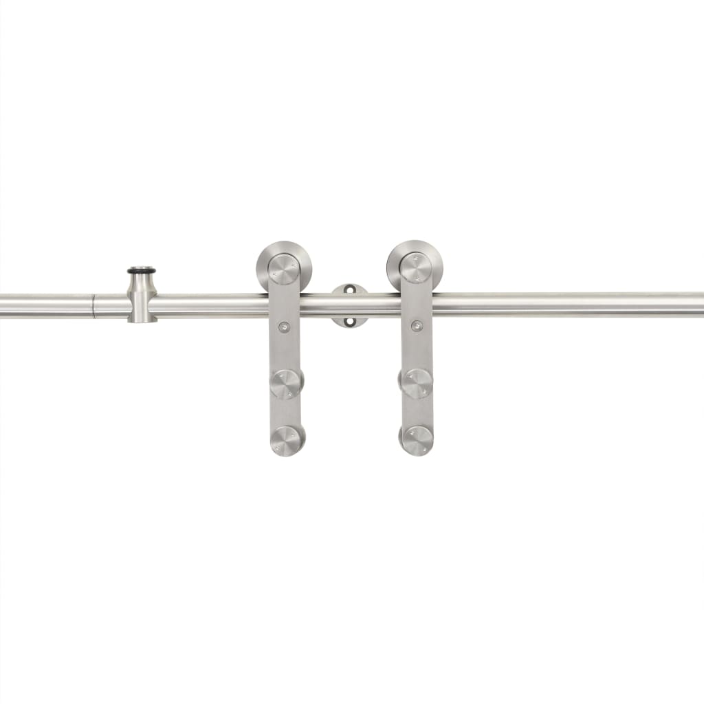 vidaXL Set piese pentru ușă glisantă, argintiu, 183 cm oțel inoxidabil