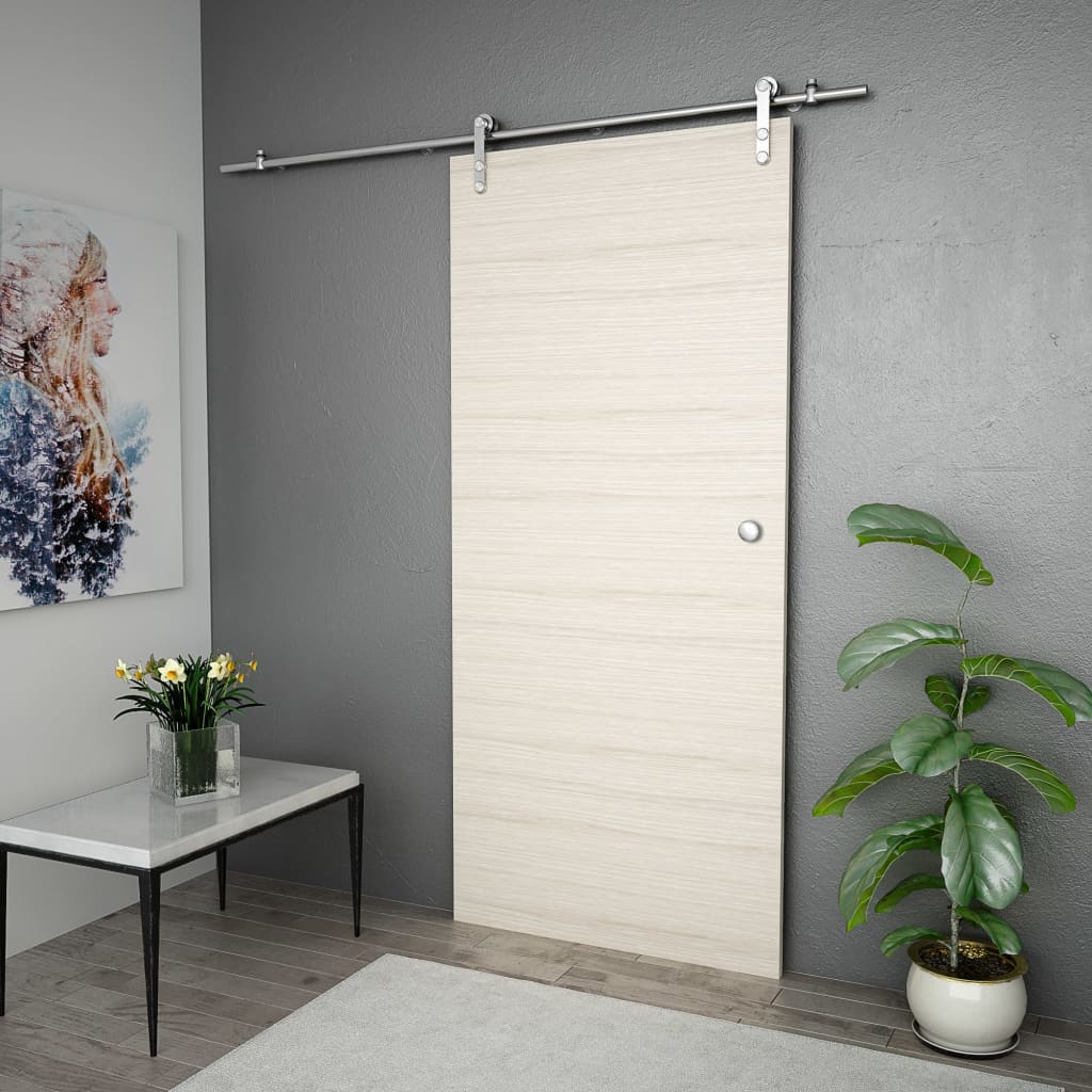 vidaXL Set piese pentru ușă glisantă, argintiu, 183 cm oțel inoxidabil