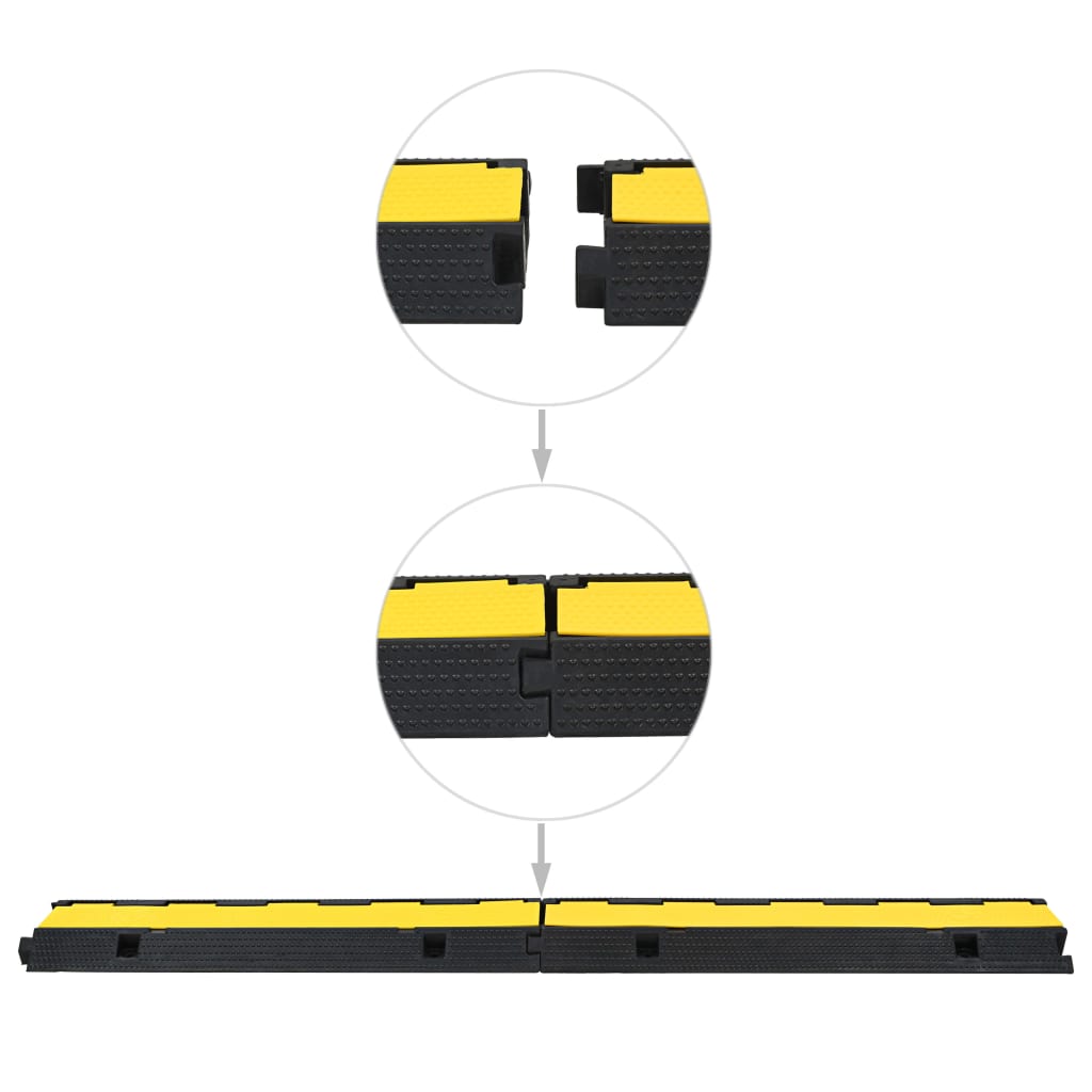 vidaXL Rampă de protecție cabluri, 1 canal, cauciuc 100 cm vidaXL Rampă de protecție cabluri, 1 canal, cauciuc 100 cm