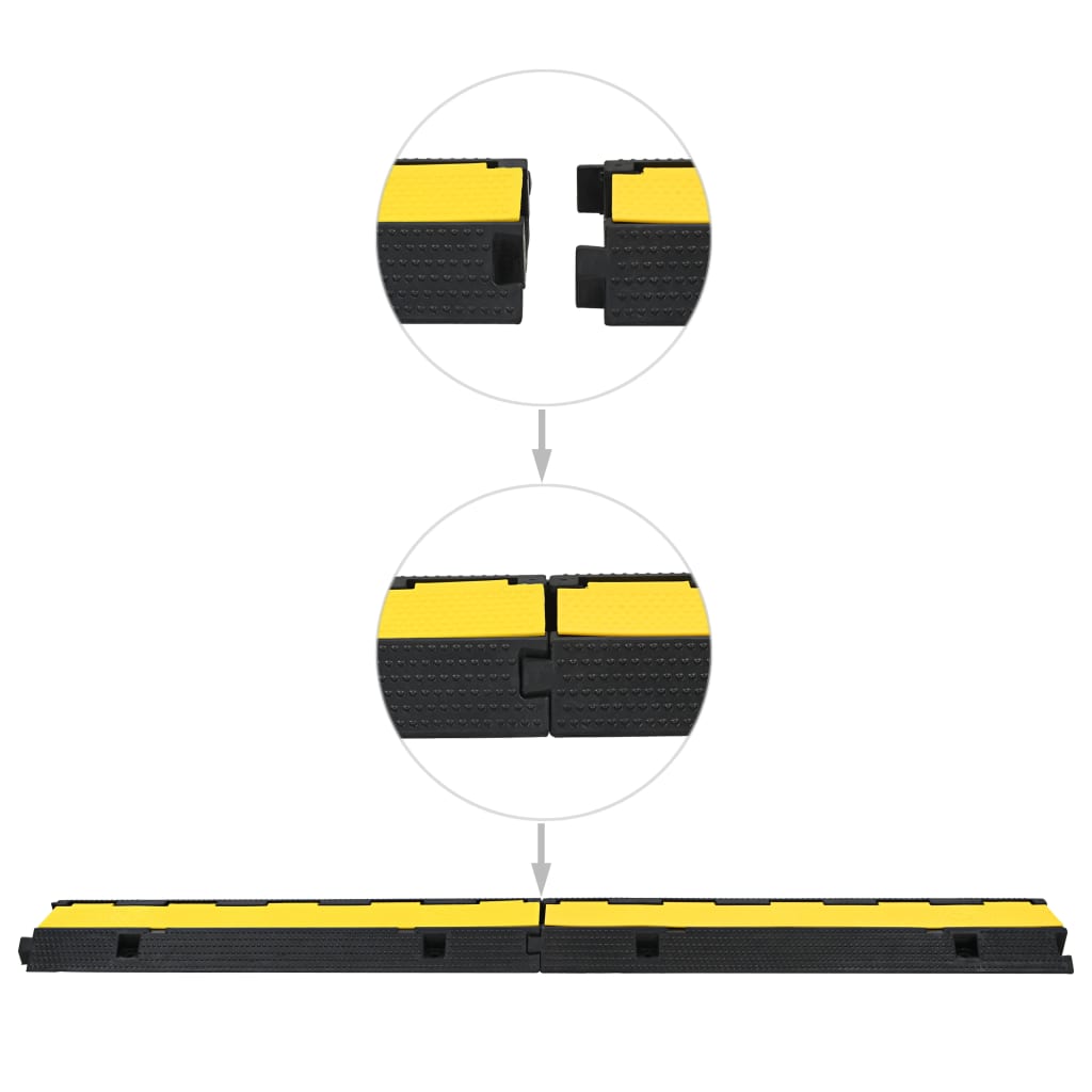 vidaXL Rampe de protecție cabluri, 2 buc., 1 canal, cauciuc 100 cm vidaXL Rampe de protecție cabluri, 2 buc., 1 canal, cauciuc 100 cm