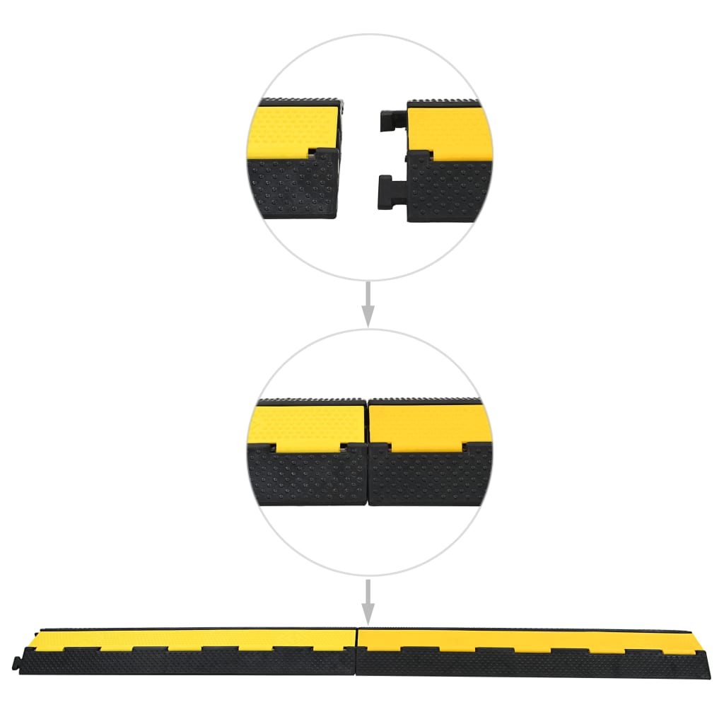 vidaXL Rampă de protecție cabluri, 2 canale, cauciuc 101,5 cm vidaXL Rampă de protecție cabluri, 2 canale, cauciuc 101,5 cm