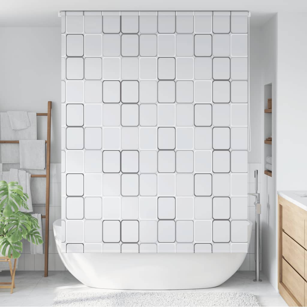 vidaXL Roletă perdea de duș 160x240 cm Model pătrate vidaXL Roletă perdea de duș 160x240 cm Model pătrate