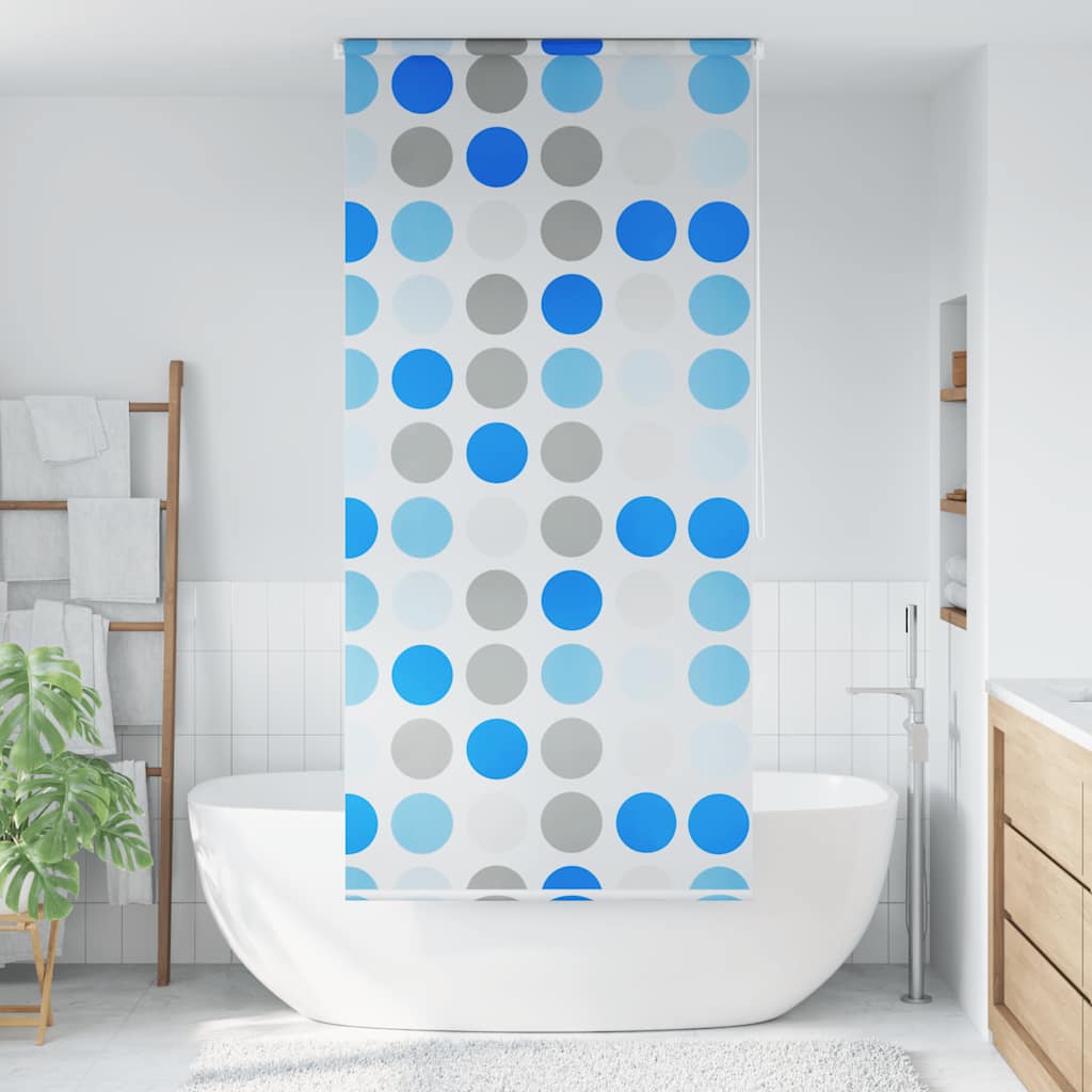 vidaXL Roletă perdea de duș 120x240 cm Model cercuri vidaXL Roletă perdea de duș 120x240 cm Model cercuri