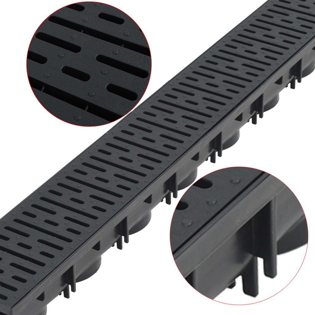 vidaXL Canale de drenaj, 6 buc., plastic, 6 m vidaXL Canale de drenaj, 6 buc., plastic, 6 m