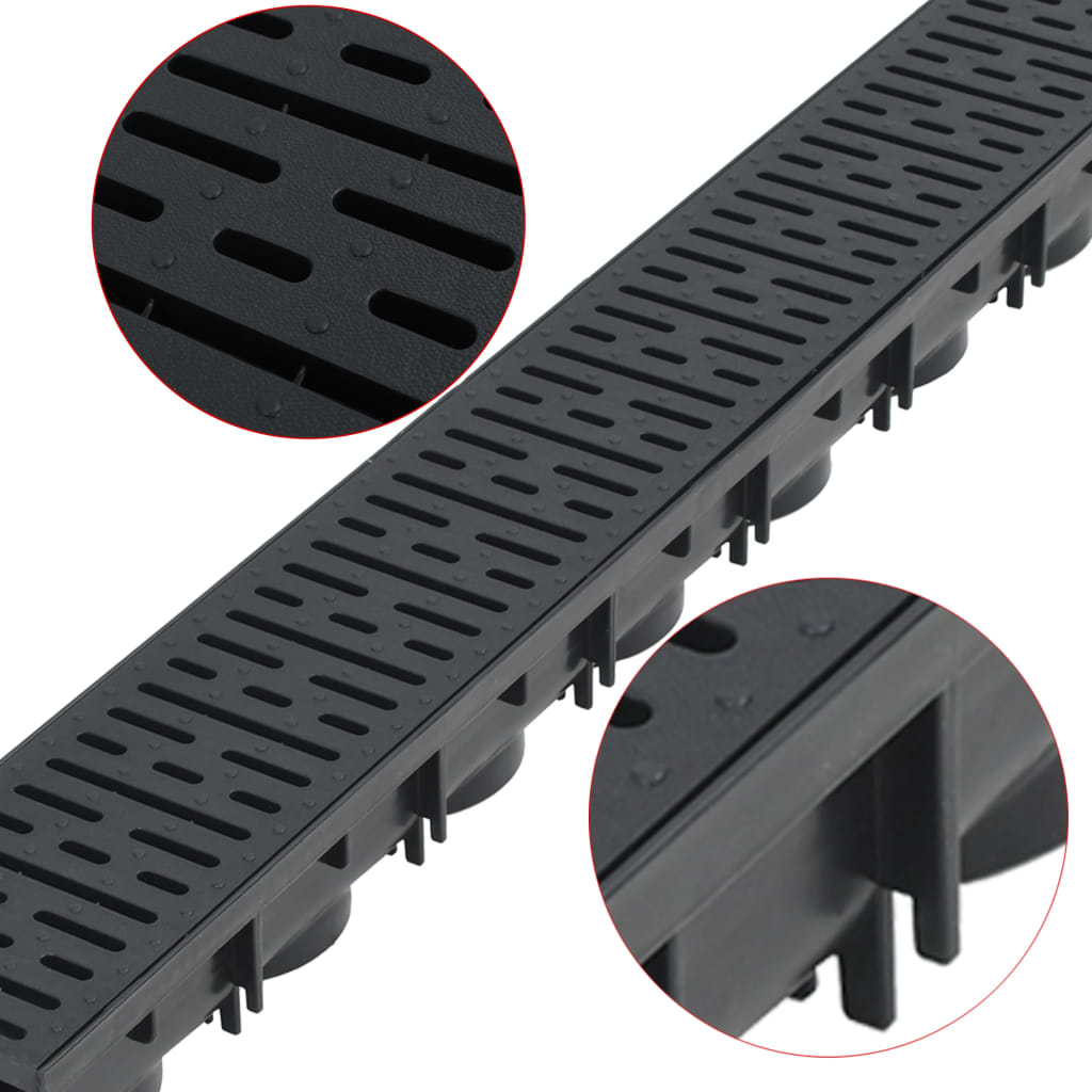 vidaXL Canale de drenaj, 12 buc., plastic, 12 m vidaXL Canale de drenaj, 12 buc., plastic, 12 m