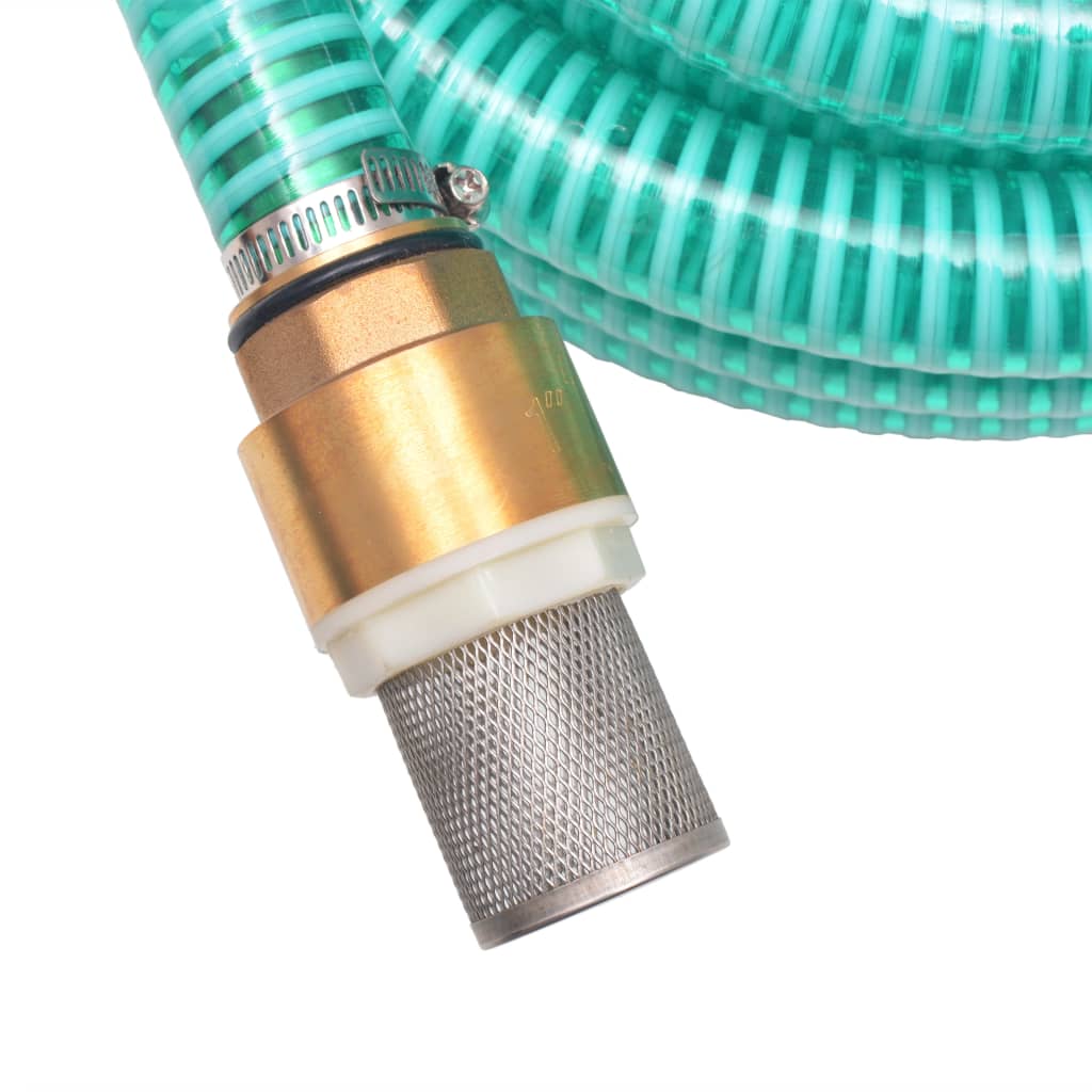 vidaXL Furtun de aspirație, conectori de alamă, 7 m, 25 mm, verde vidaXL Furtun de aspirație, conectori de alamă, 7 m, 25 mm, verde