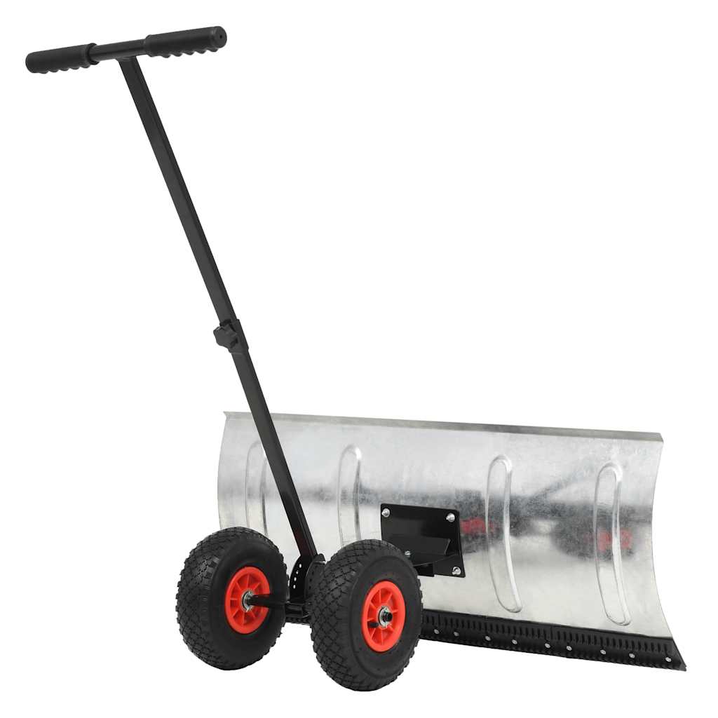 vidaXL Plug de zăpadă manual cu roți, 100 x 44 cm vidaXL Plug de zăpadă manual cu roți, 100 x 44 cm
