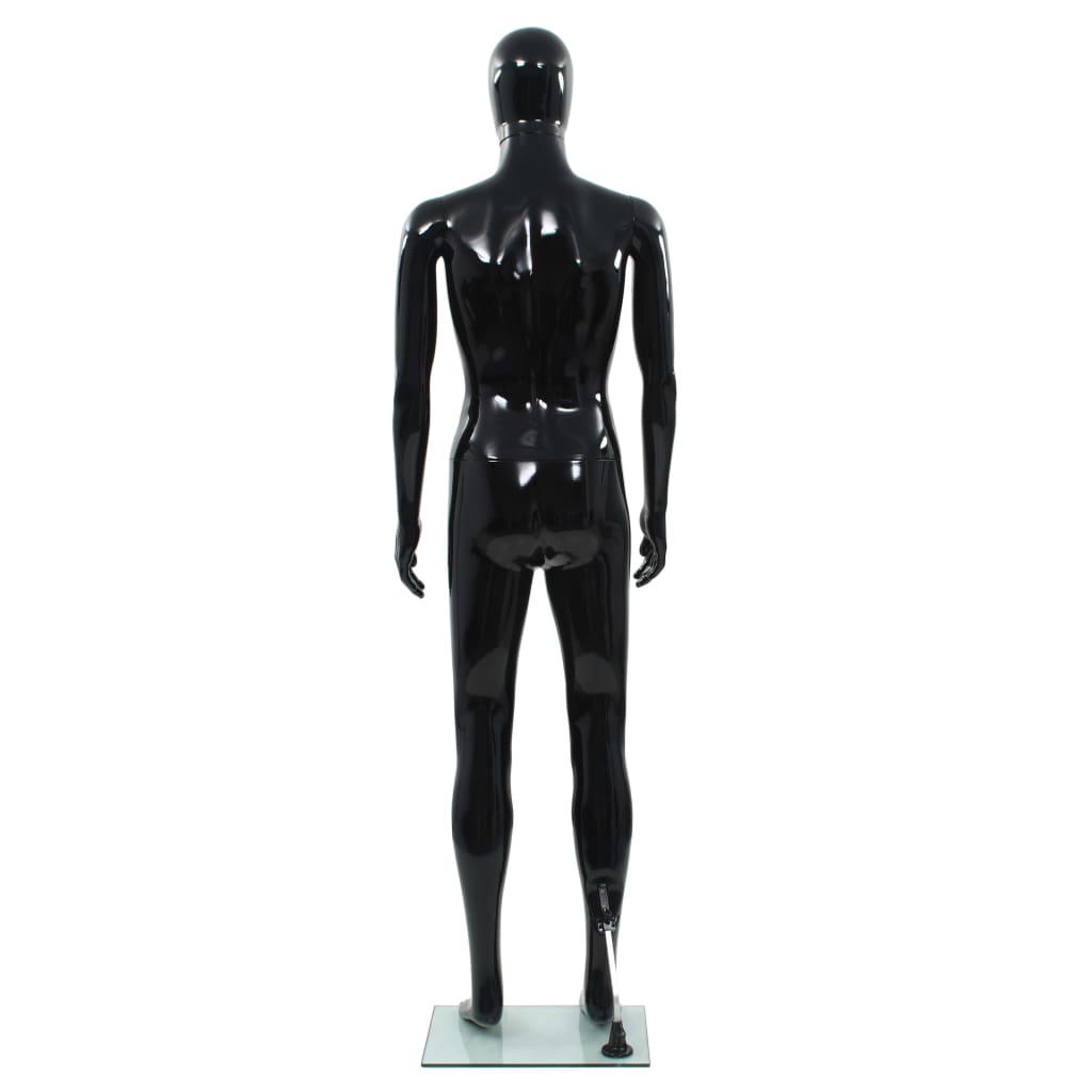 vidaXL Corp manechin masculin, suport din sticlă, negru lucios, 185 cm vidaXL Corp manechin masculin, suport din sticlă, negru lucios, 185 cm