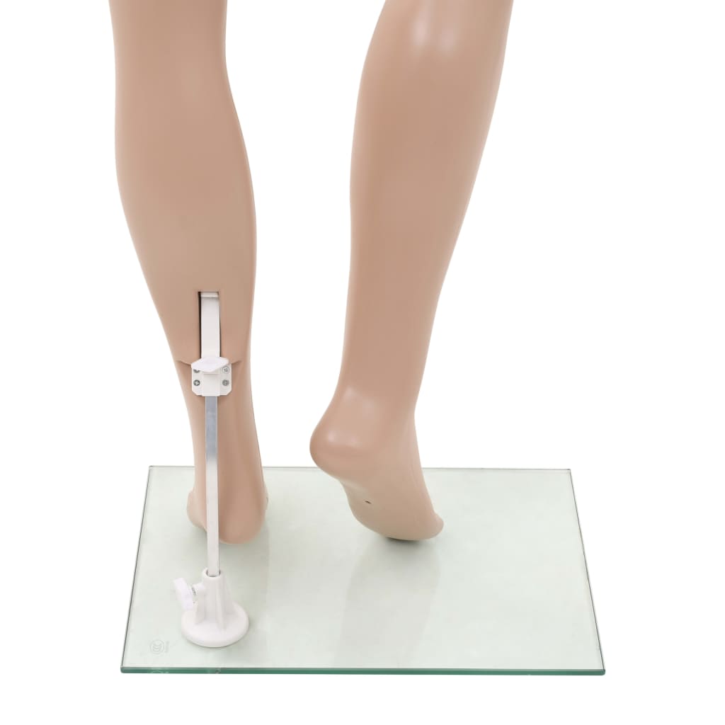 vidaXL Manechin feminin cu suport din sticlă, bej, 180 cm