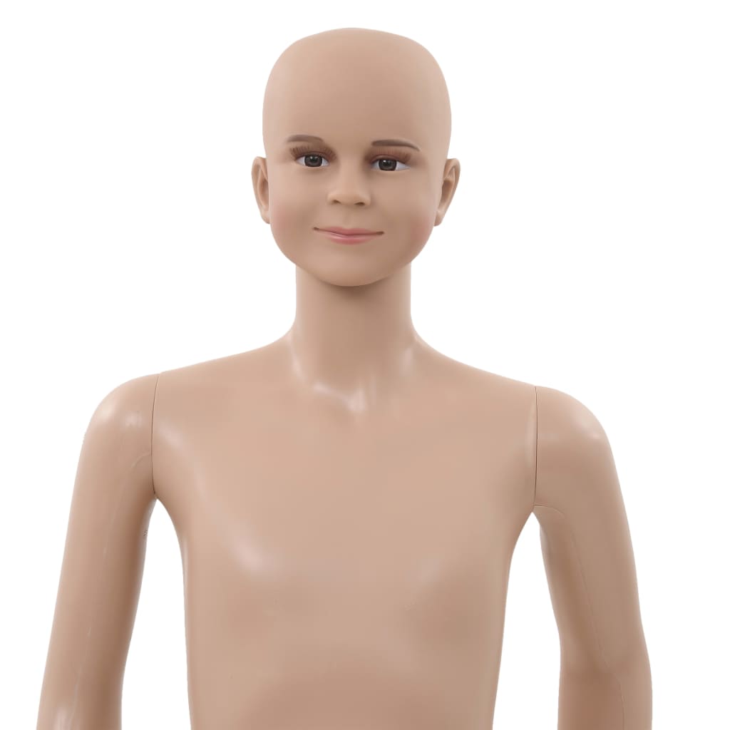 vidaXL Corp manechin copil, cu bază din sticlă, bej, 140 cm vidaXL Corp manechin copil, cu bază din sticlă, bej, 140 cm
