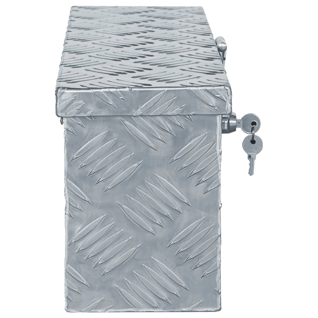 vidaXL Cutie din aluminiu, 48,5 x 14 x 20 cm, argintiu vidaXL Cutie din aluminiu, 48,5 x 14 x 20 cm, argintiu