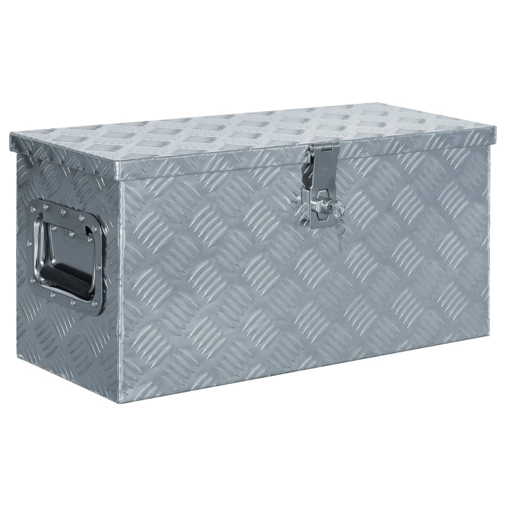 vidaXL Cutie din aluminiu, 61,5 x 26,5 x 30 cm, argintiu vidaXL Cutie din aluminiu, 61,5 x 26,5 x 30 cm, argintiu