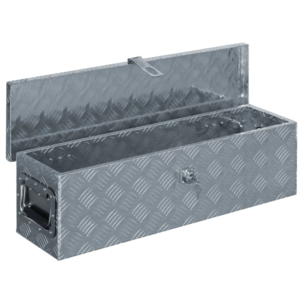 vidaXL Cutie din aluminiu, 80,5 x 22 x 22 cm, argintiu