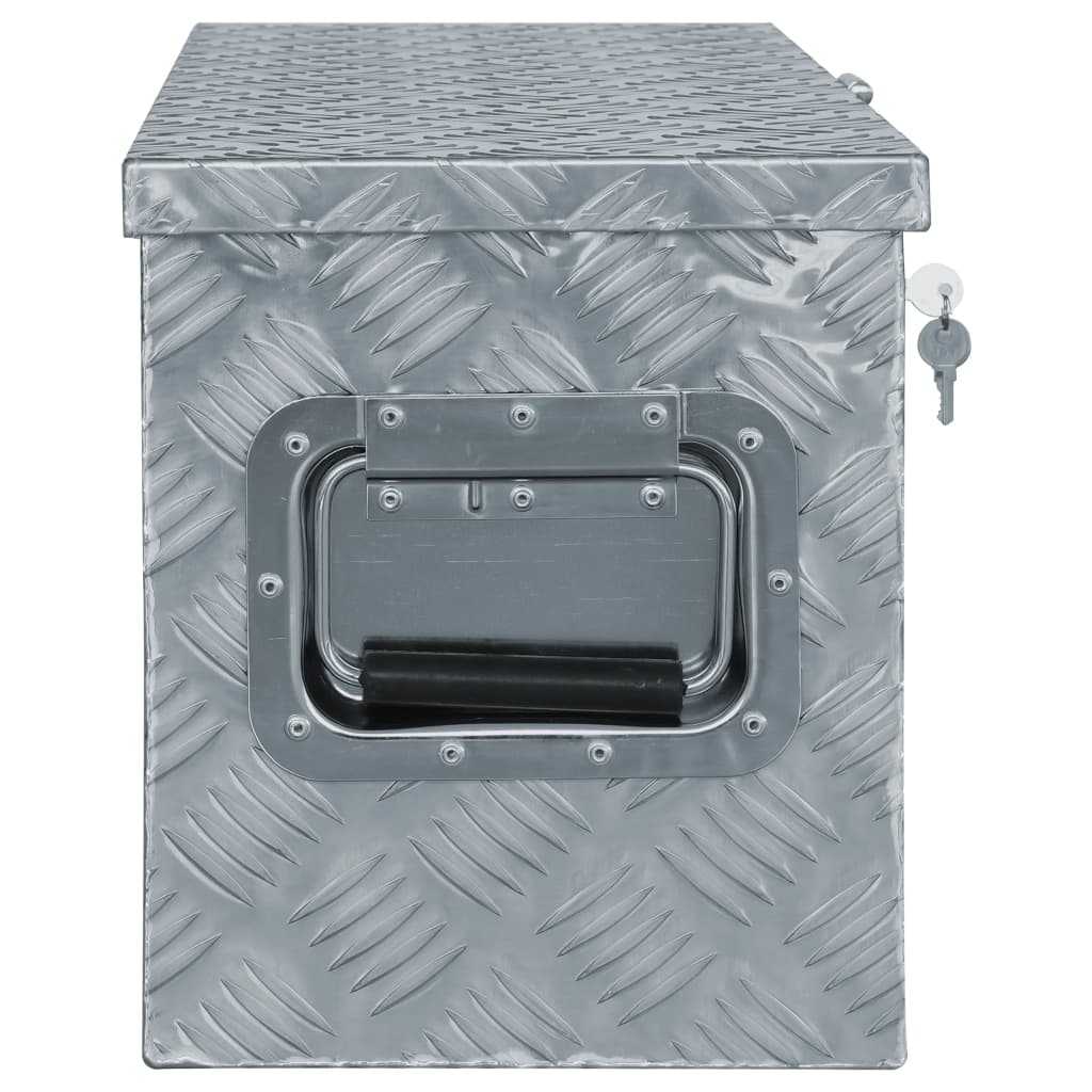 vidaXL Cutie din aluminiu, 76,5 x 26,5 x 33 cm, argintiu vidaXL Cutie din aluminiu, 76,5 x 26,5 x 33 cm, argintiu