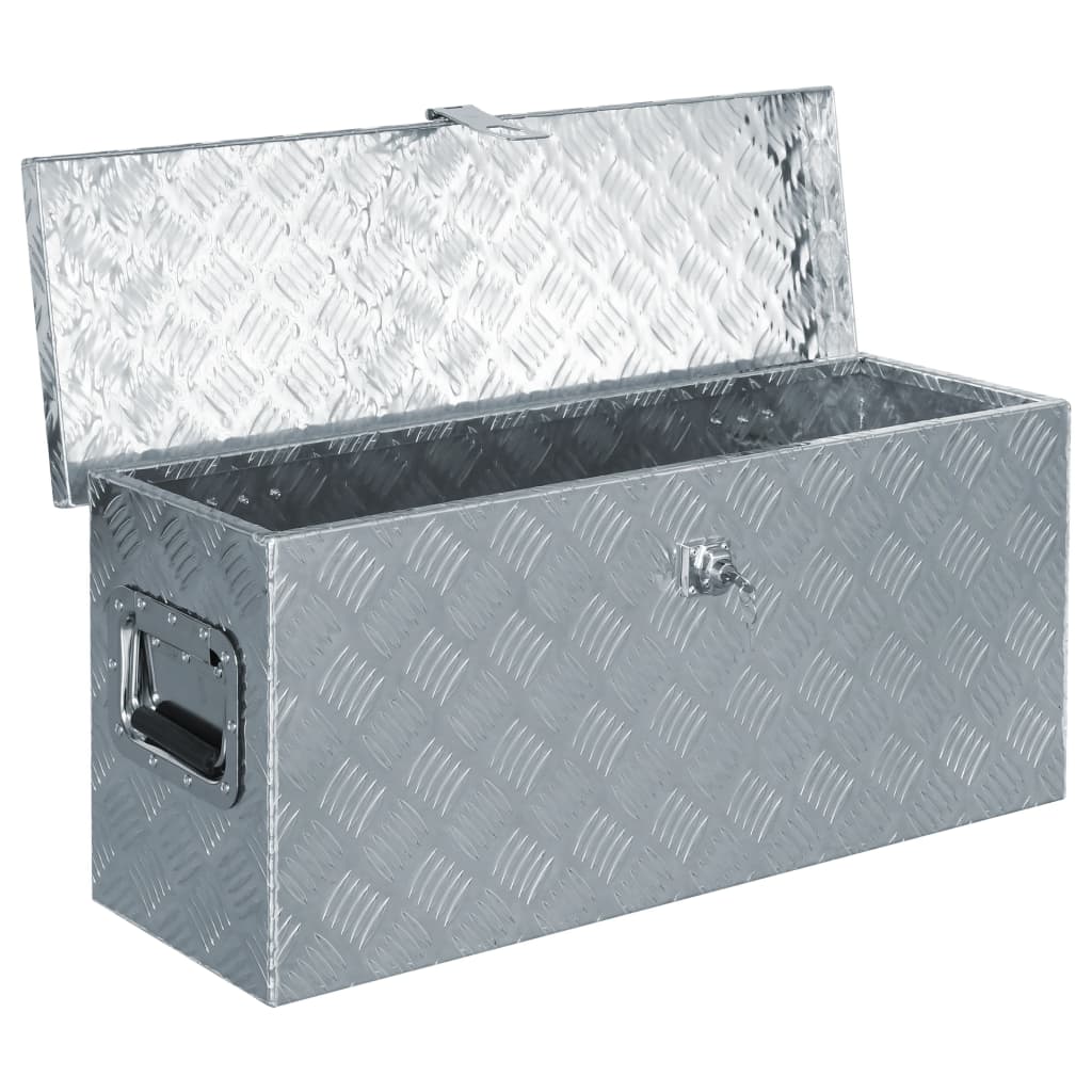 vidaXL Cutie din aluminiu, 76,5 x 26,5 x 33 cm, argintiu vidaXL Cutie din aluminiu, 76,5 x 26,5 x 33 cm, argintiu
