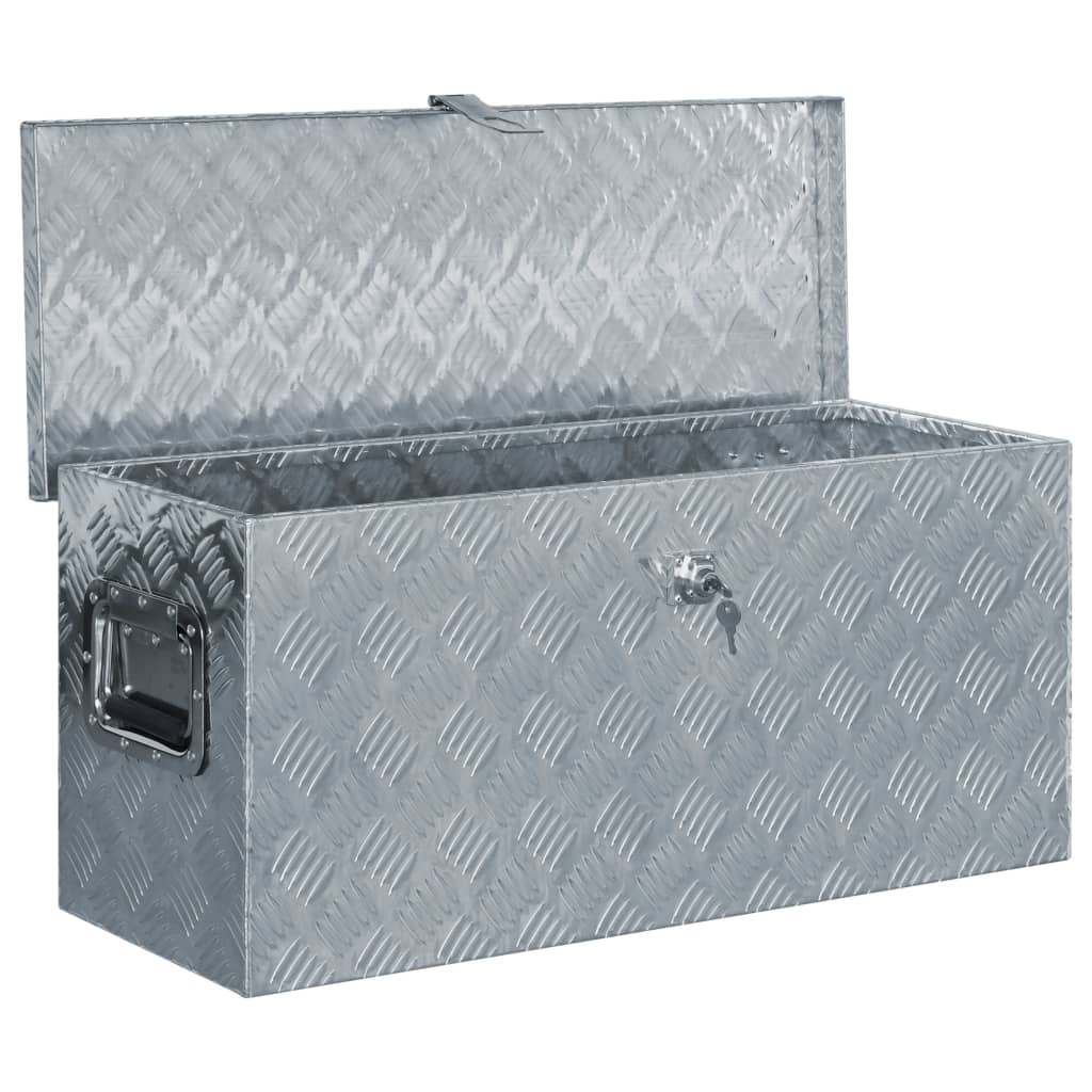 vidaXL Cutie din aluminiu, 80 x 30 x 35 cm, argintiu vidaXL Cutie din aluminiu, 80 x 30 x 35 cm, argintiu