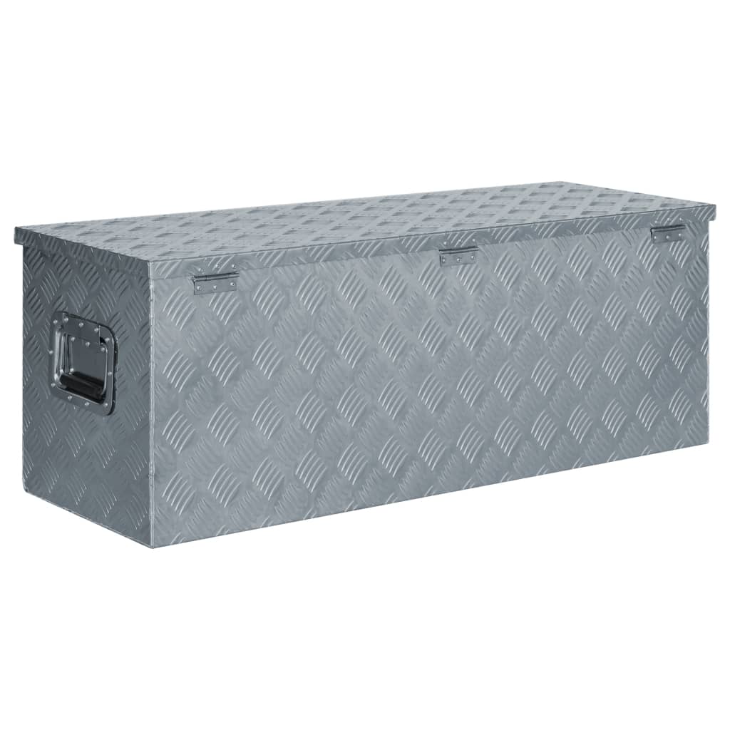 vidaXL Cutie din aluminiu, 110,5 x 38,5 x 40 cm, argintiu vidaXL Cutie din aluminiu, 110,5 x 38,5 x 40 cm, argintiu