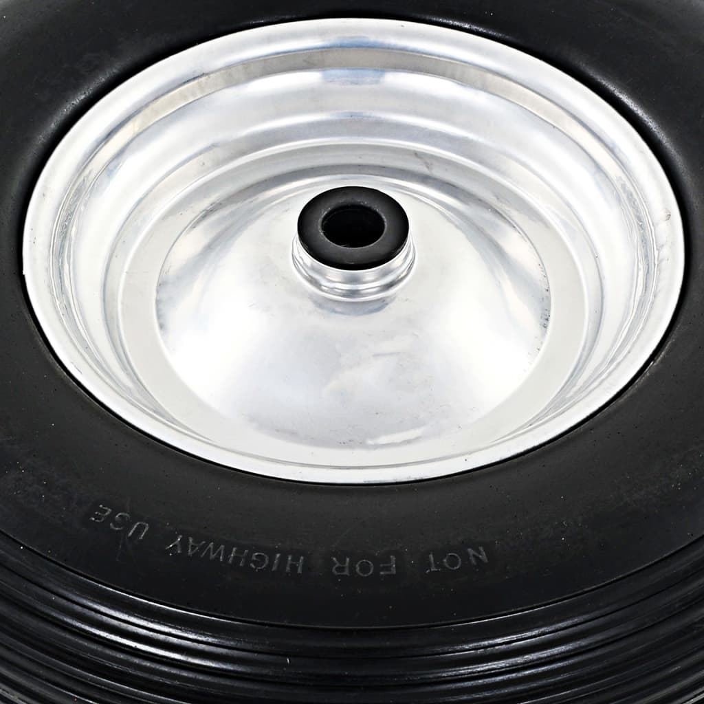 vidaXL Roată de roabă cu osie, 4.00-8, PU solid, 390 mm vidaXL Roată de roabă cu osie, 4.00-8, PU solid, 390 mm