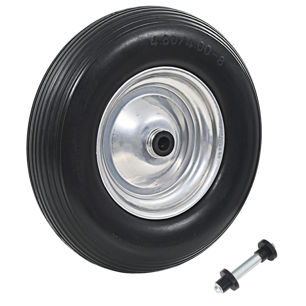 vidaXL Roată de roabă cu osie, 4.00-8, PU solid, 390 mm vidaXL Roată de roabă cu osie, 4.00-8, PU solid, 390 mm