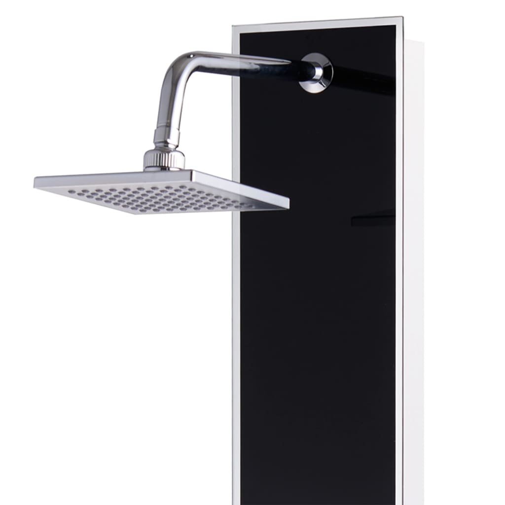 vidaXL Unitate panou de duș, sticlă, 18 x 42,1 x 120 cm, negru vidaXL Unitate panou de duș, sticlă, 18 x 42,1 x 120 cm, negru