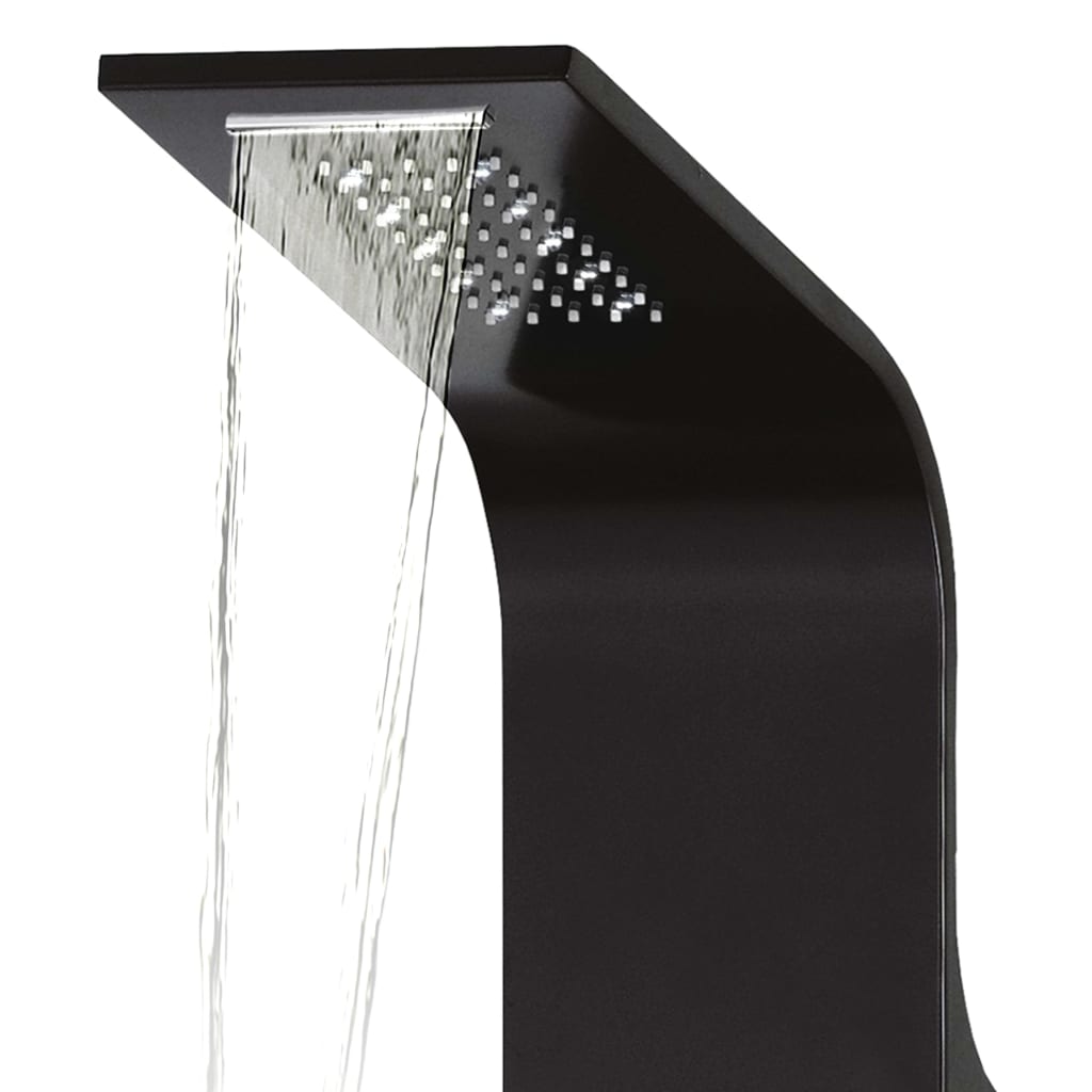 vidaXL Unitate panou de duș, negru, 20x44x130 cm, aluminiu vidaXL Unitate panou de duș, negru, 20x44x130 cm, aluminiu