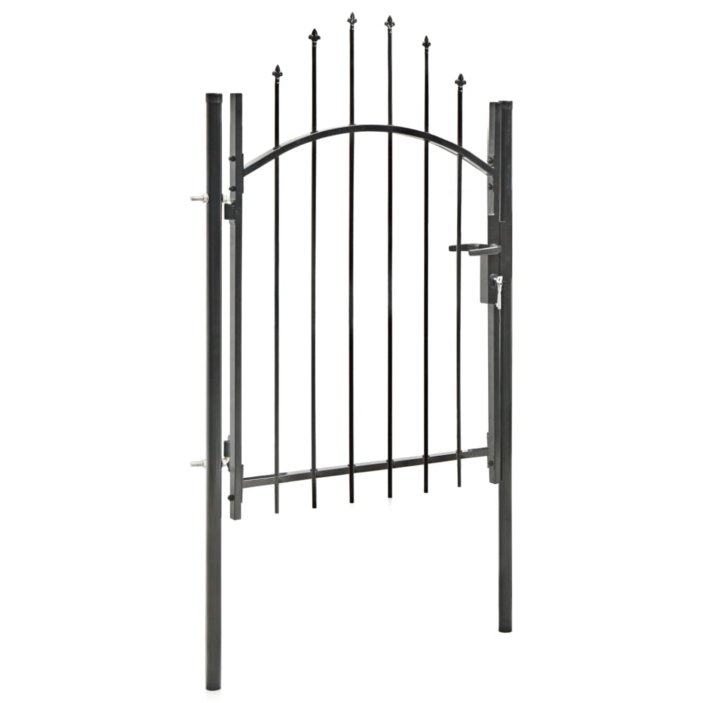 vidaXL Poartă de grădină, negru, 1 x 1,75 m, oțel