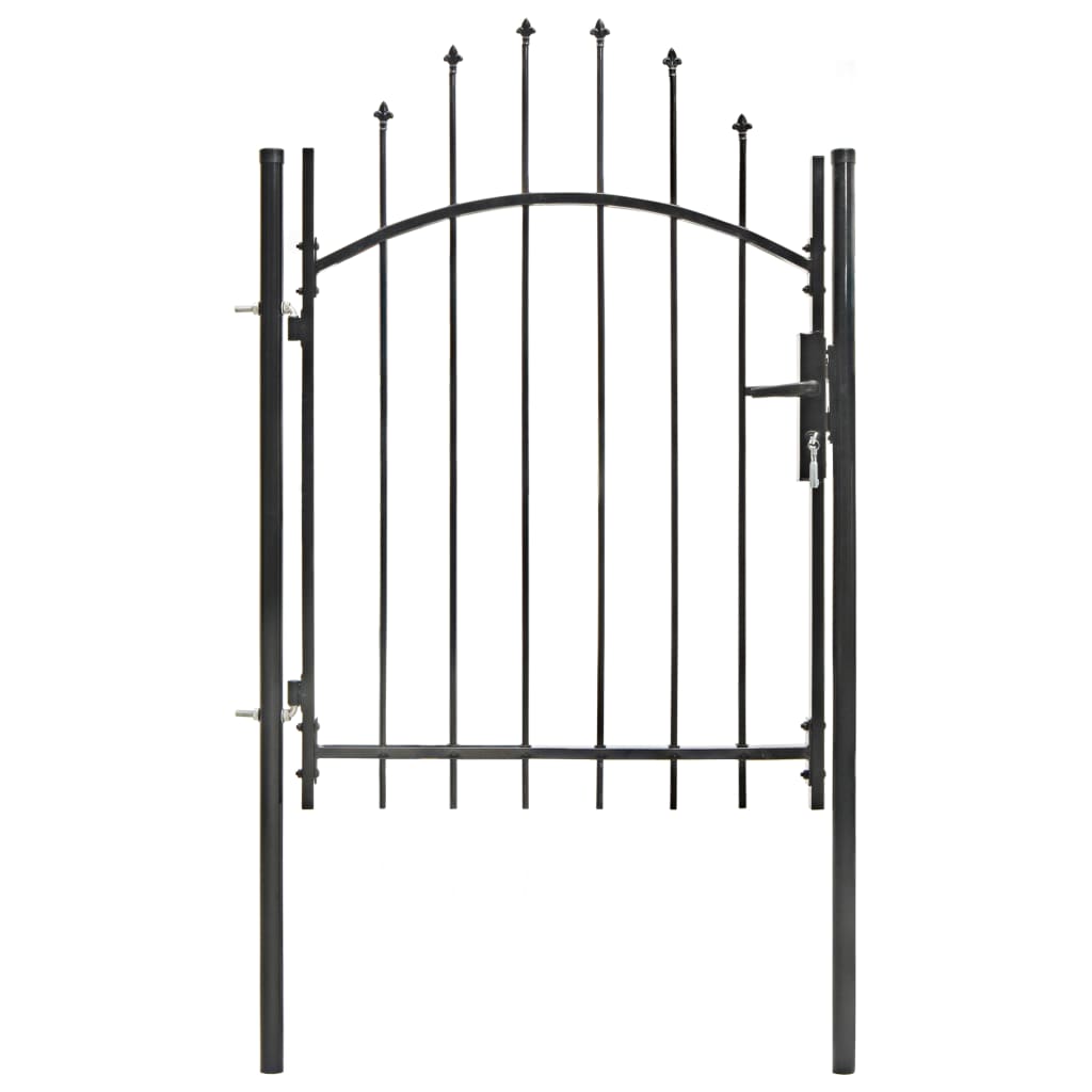 vidaXL Poartă de grădină, negru, 1 x 1,75 m, oțel