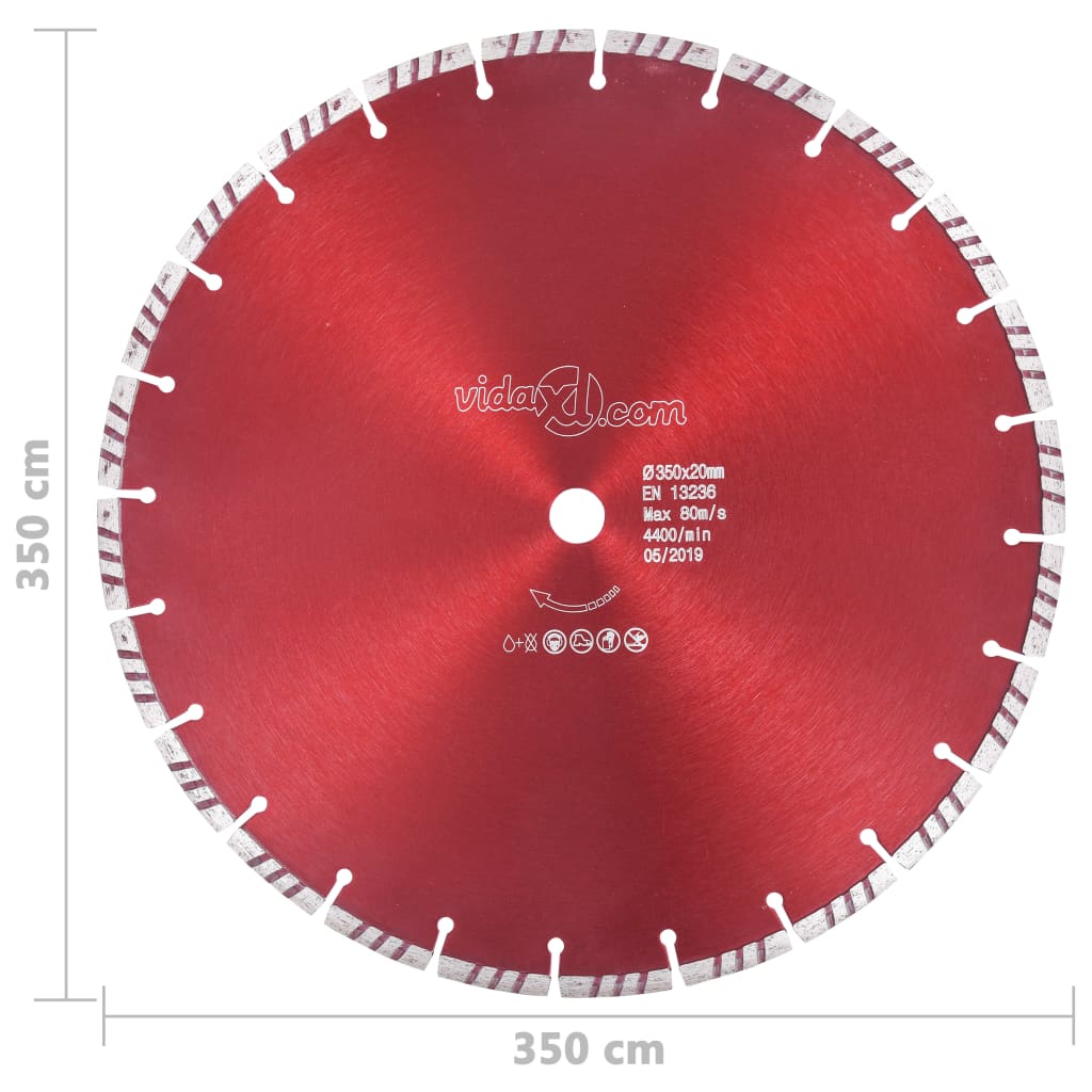vidaXL Disc diamantat de tăiere cu turbo, oțel, 350 mm vidaXL Disc diamantat de tăiere cu turbo, oțel, 350 mm