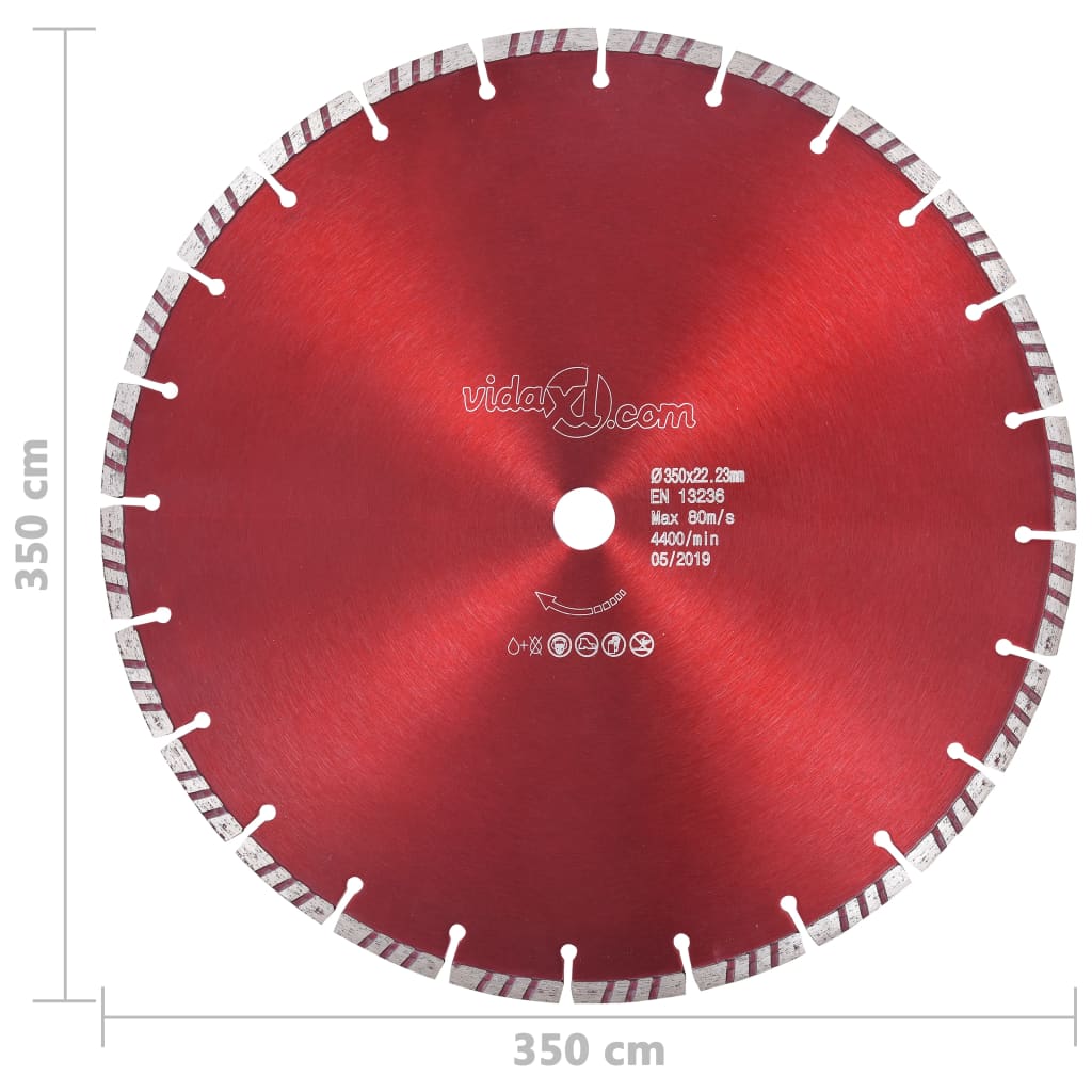 vidaXL Disc diamantat de tăiere cu turbo, oțel, 350 mm vidaXL Disc diamantat de tăiere cu turbo, oțel, 350 mm