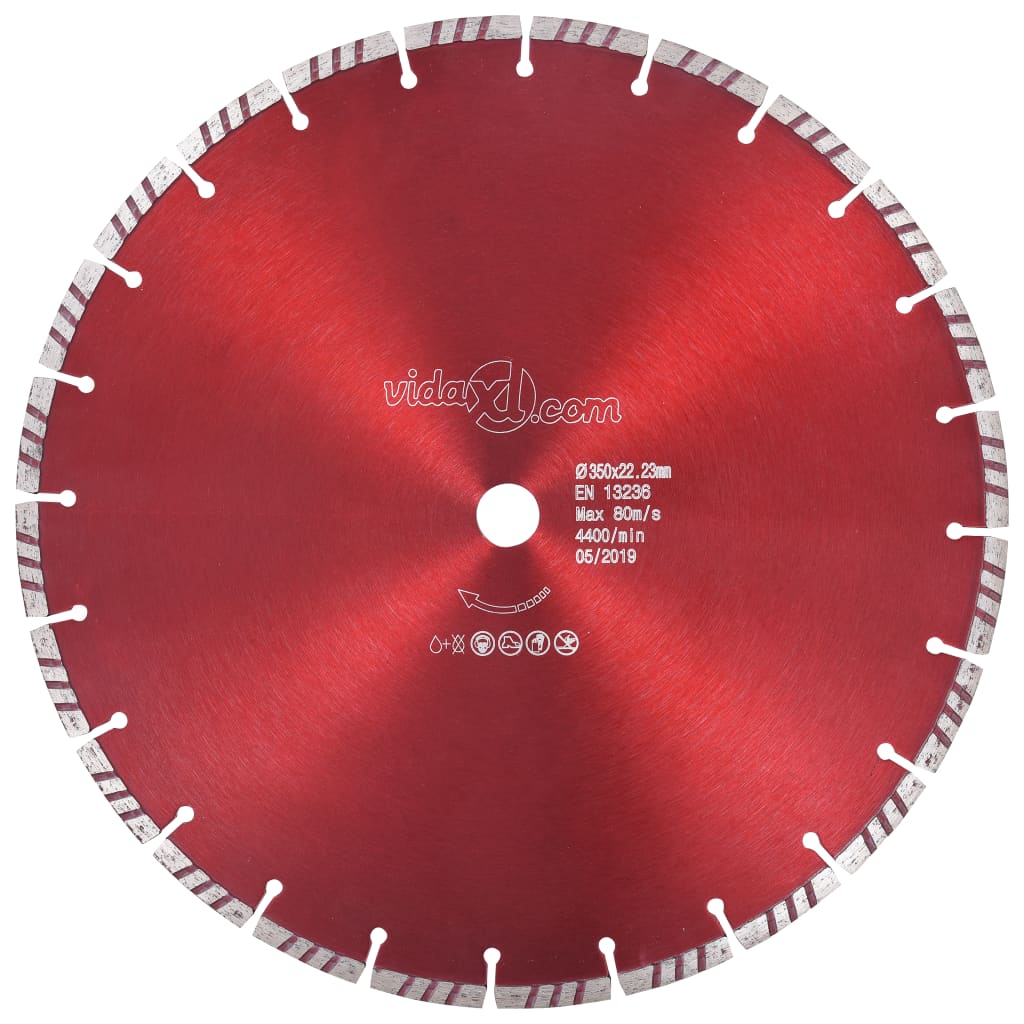 vidaXL Disc diamantat de tăiere cu turbo, oțel, 350 mm vidaXL Disc diamantat de tăiere cu turbo, oțel, 350 mm