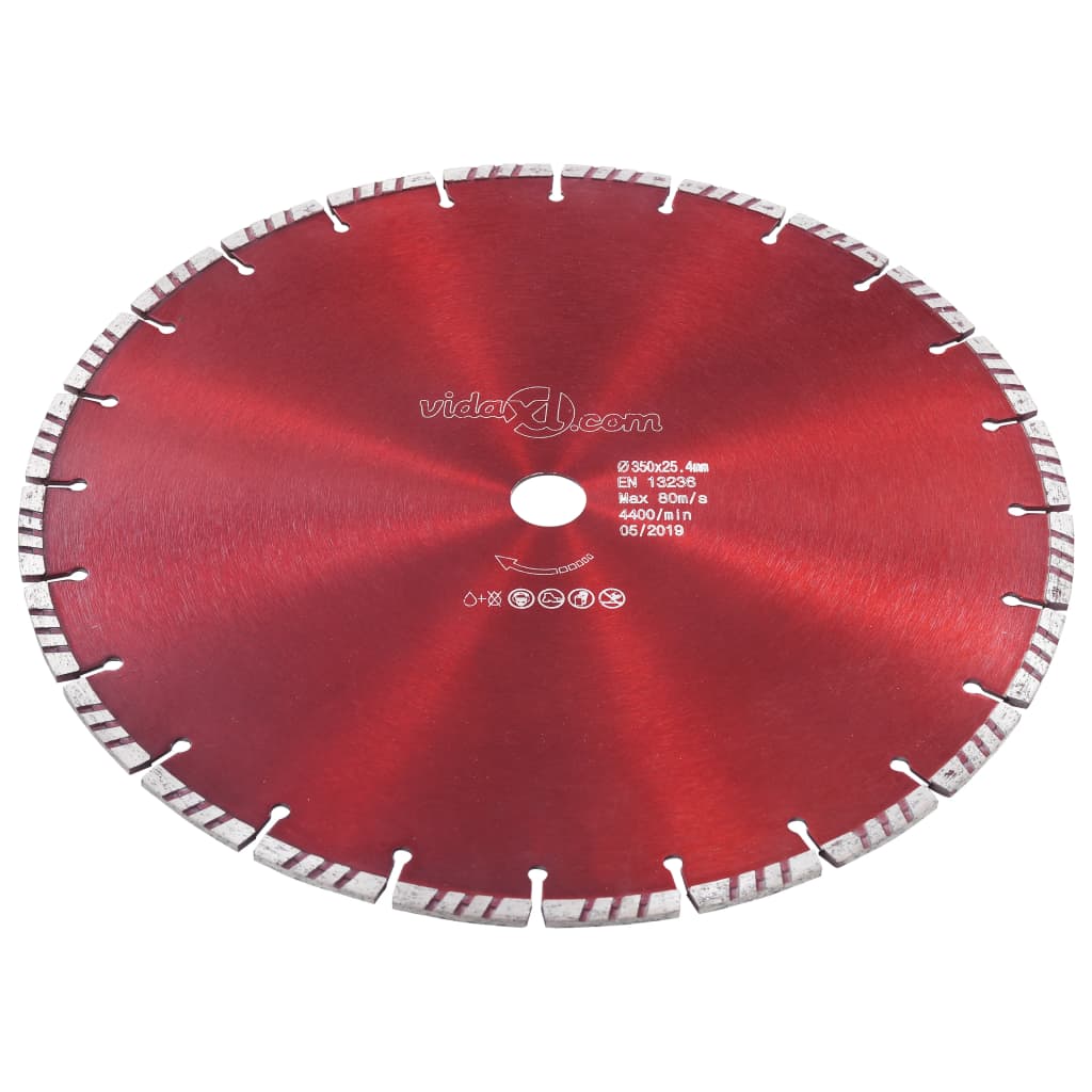 vidaXL Disc diamantat de tăiere cu turbo oțel 350 mm vidaXL Disc diamantat de tăiere cu turbo oțel 350 mm