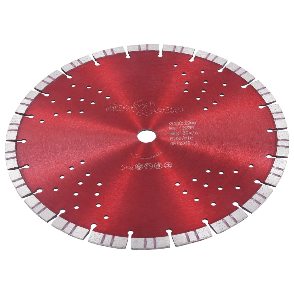 vidaXL Disc diamantat de tăiere cu segmente turbo și găuri oțel 300 mm vidaXL Disc diamantat de tăiere cu segmente turbo și găuri oțel 300 mm