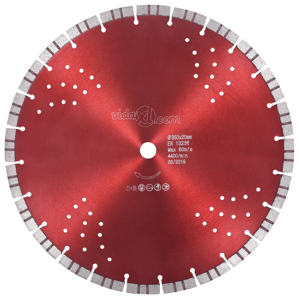 vidaXL Disc diamantat de tăiere cu segmente turbo și găuri oțel 350 mm vidaXL Disc diamantat de tăiere cu segmente turbo și găuri oțel 350 mm
