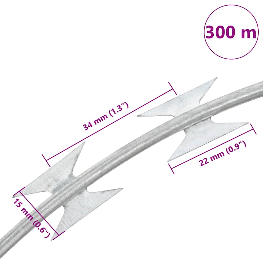vidaXL Concertina Sârmă ghimpată NATO, oțel galvanizat, 300 m vidaXL Concertina Sârmă ghimpată NATO, oțel galvanizat, 300 m
