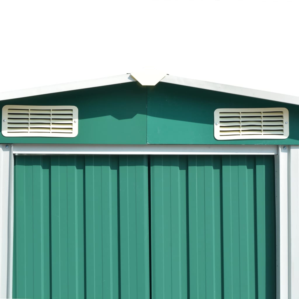 vidaXL Șopron de grădină, 257x392x181 cm, verde, metal vidaXL Șopron de grădină, 257x392x181 cm, verde, metal