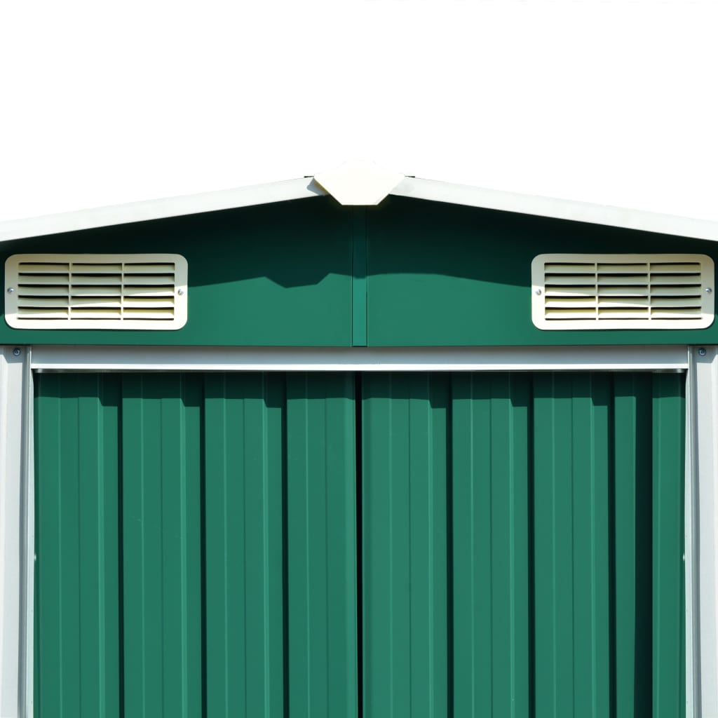 vidaXL Șopron de grădină, 257x489x181 cm, verde, metal vidaXL Șopron de grădină, 257x489x181 cm, verde, metal