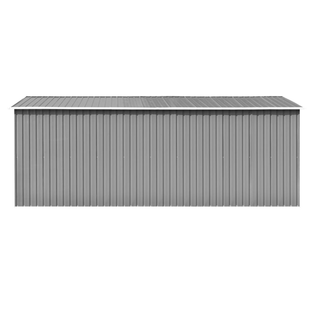 vidaXL Șopron de grădină, 257x489x181 cm, gri, metal vidaXL Șopron de grădină, 257x489x181 cm, gri, metal