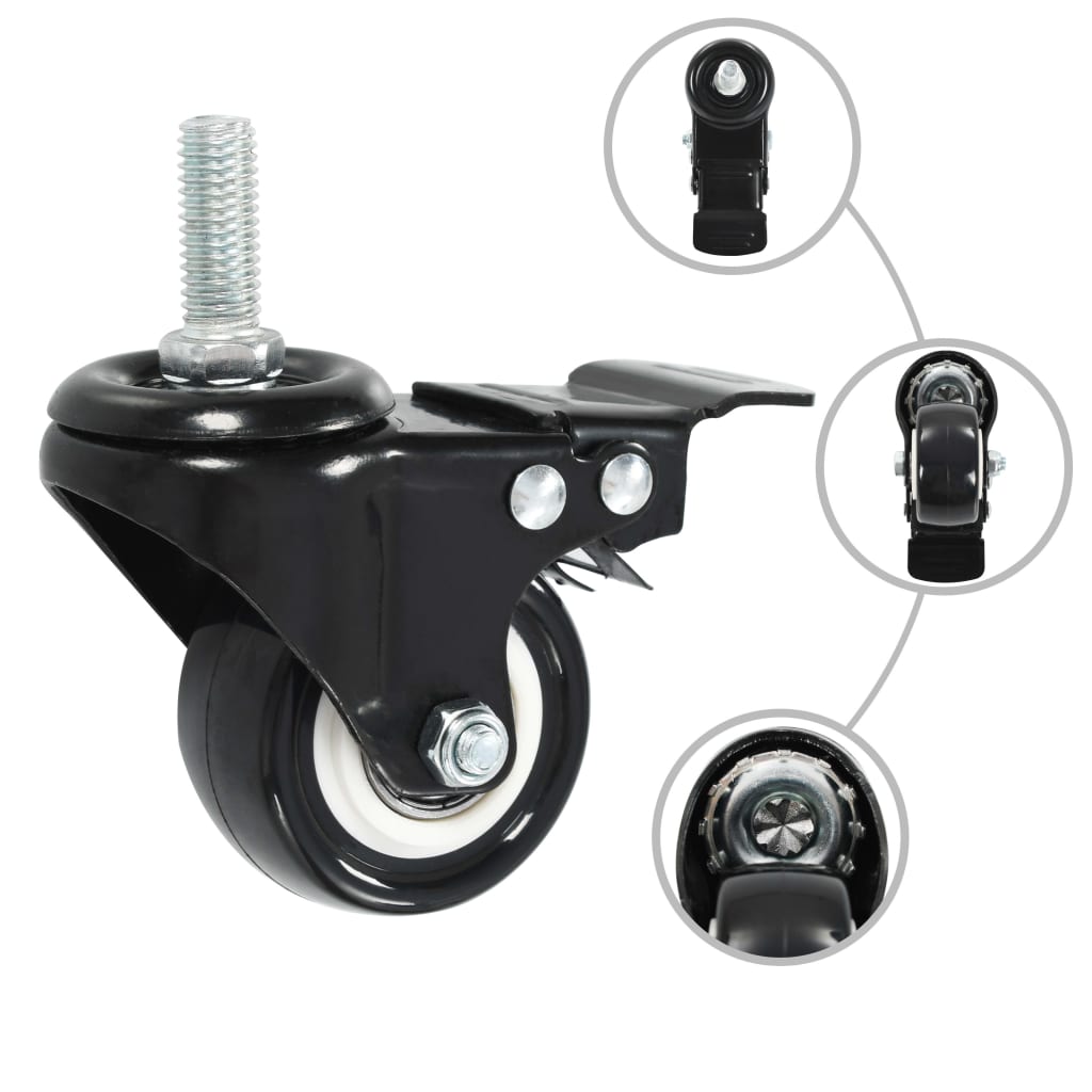 vidaXL Roți pivotante cu frâne, 4 buc., 50 mm vidaXL Roți pivotante cu frâne, 4 buc., 50 mm