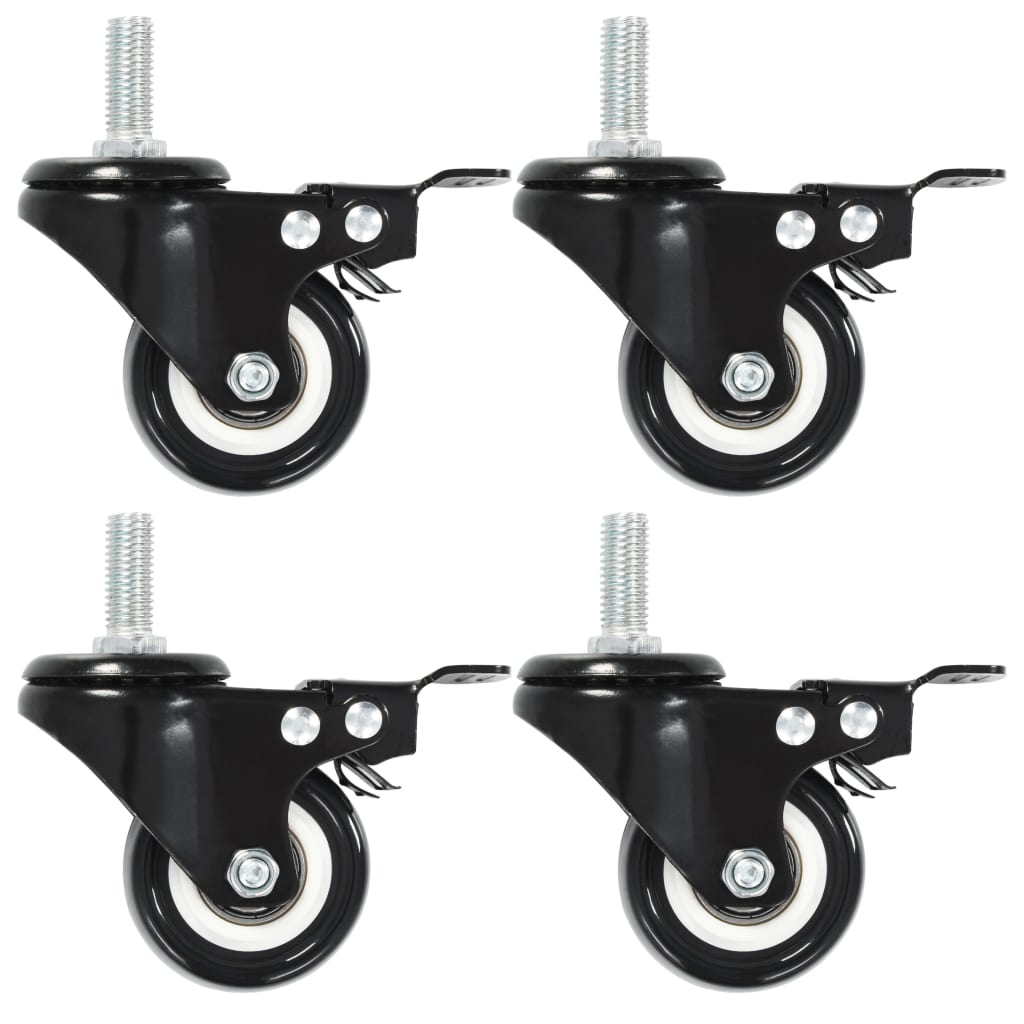 vidaXL Roți pivotante cu frâne, 4 buc., 50 mm vidaXL Roți pivotante cu frâne, 4 buc., 50 mm