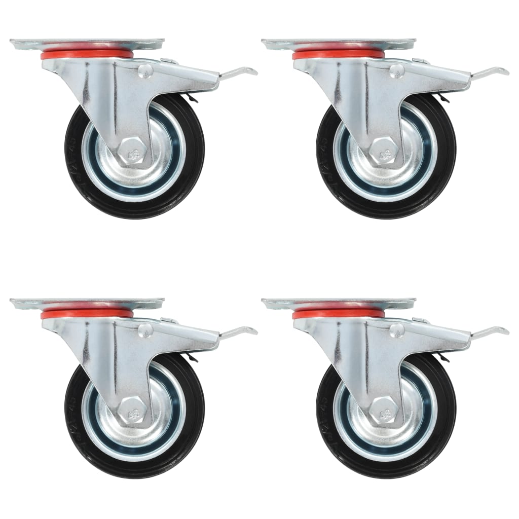 vidaXL Roți pivotante cu frâne duble, 4 buc., 75 mm vidaXL Roți pivotante cu frâne duble, 4 buc., 75 mm