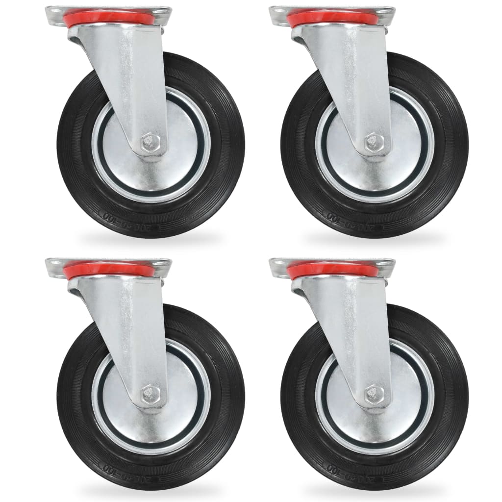vidaXL Roți pivotante, 4 buc., 200 mm vidaXL Roți pivotante, 4 buc., 200 mm
