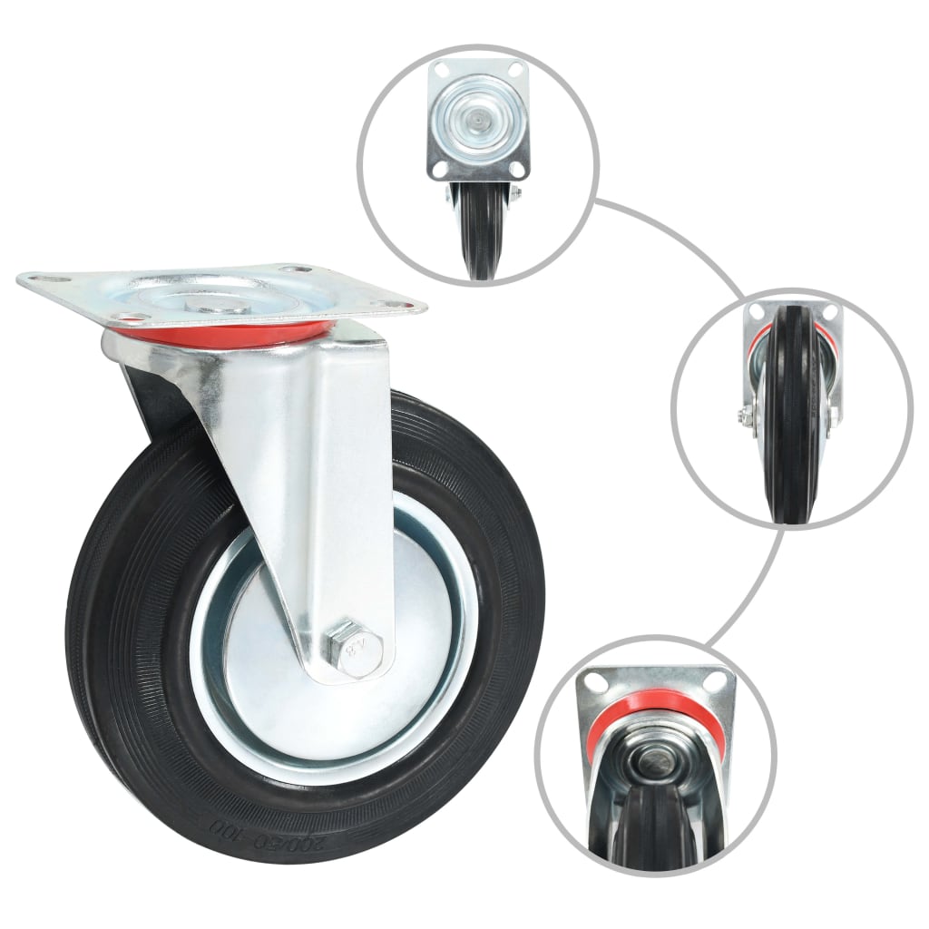 vidaXL Roți pivotante, 4 buc., 200 mm vidaXL Roți pivotante, 4 buc., 200 mm
