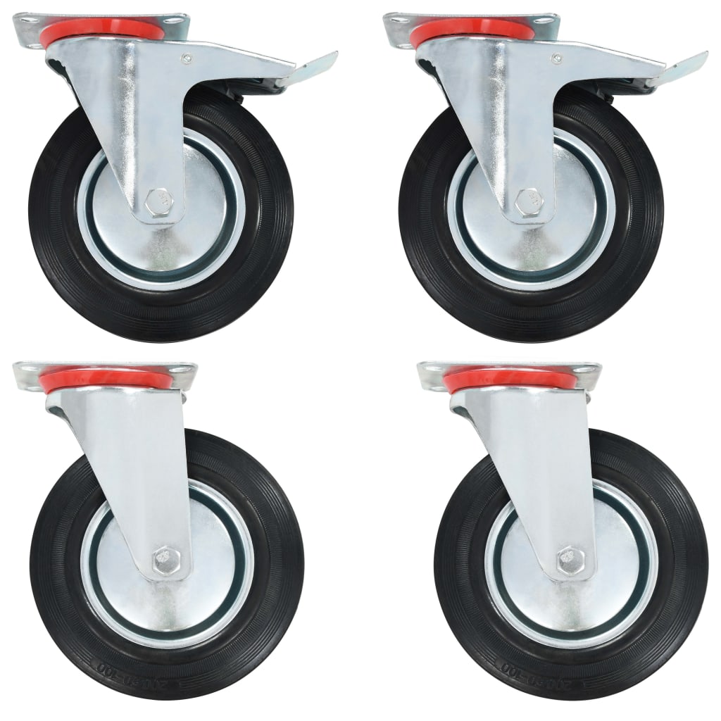 vidaXL Roți pivotante, 4 buc., 200 mm vidaXL Roți pivotante, 4 buc., 200 mm