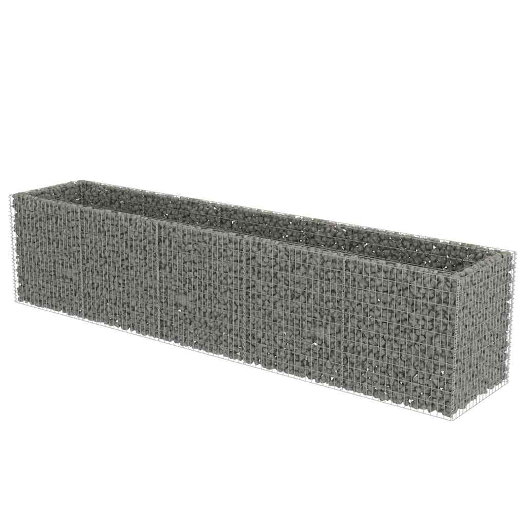 vidaXL Strat înălțat gabion, 450 x 90 x 100 cm, oțel galvanizat