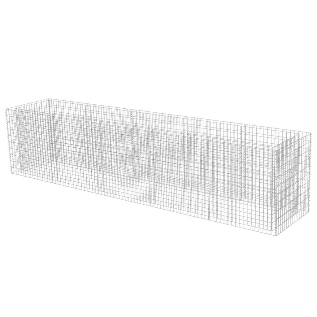 vidaXL Strat înălțat gabion, 450 x 90 x 100 cm, oțel galvanizat