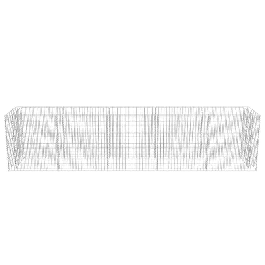 vidaXL Strat înălțat gabion, 450 x 90 x 100 cm, oțel galvanizat