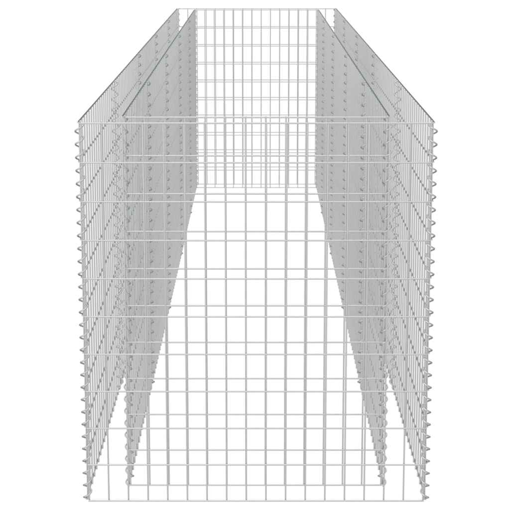vidaXL Strat înălțat gabion, 450 x 90 x 100 cm, oțel galvanizat