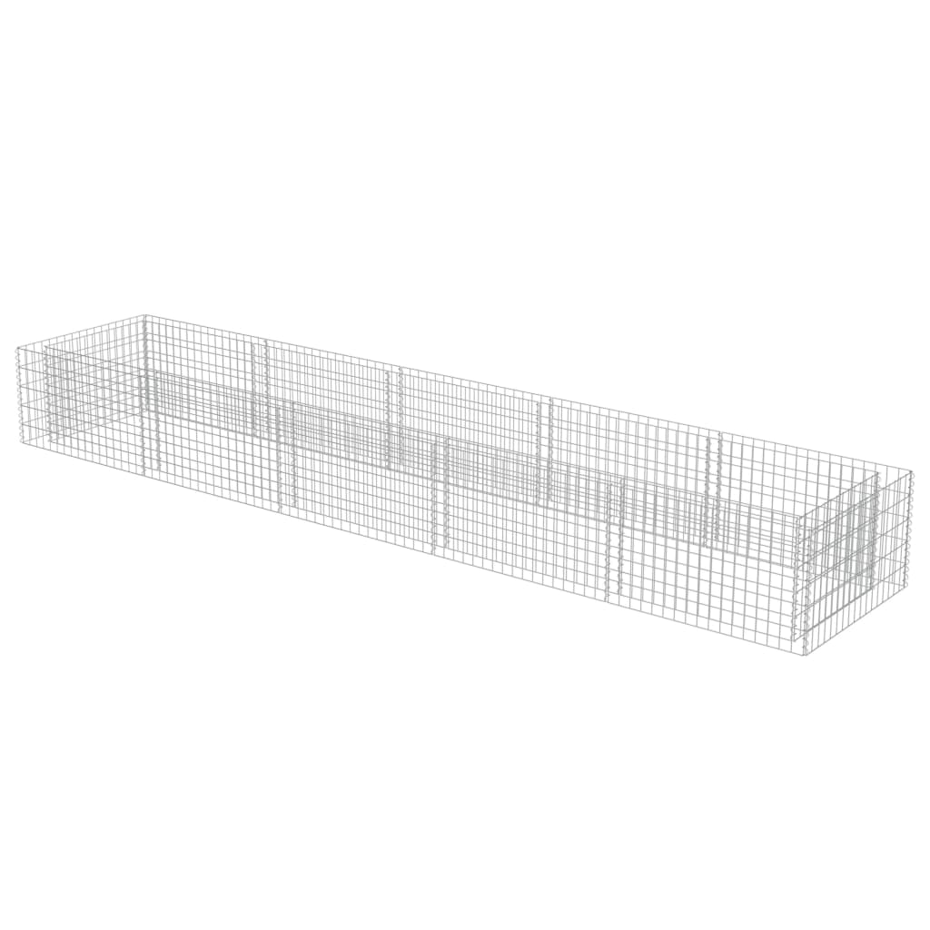 vidaXL Strat înălțat gabion, 450 x 90 x 50 cm, oțel galvanizat
