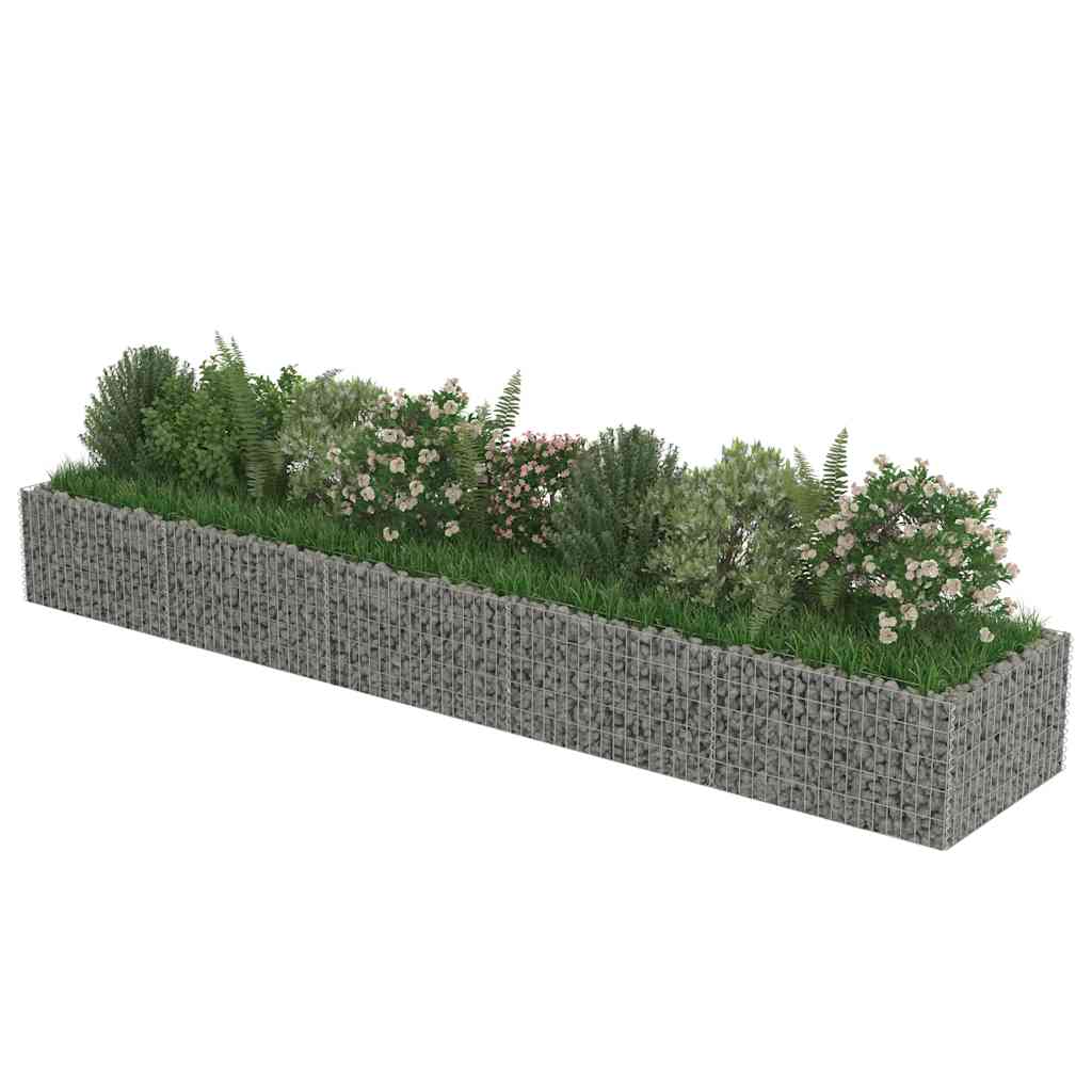 vidaXL Strat înălțat gabion, 450 x 90 x 50 cm, oțel galvanizat